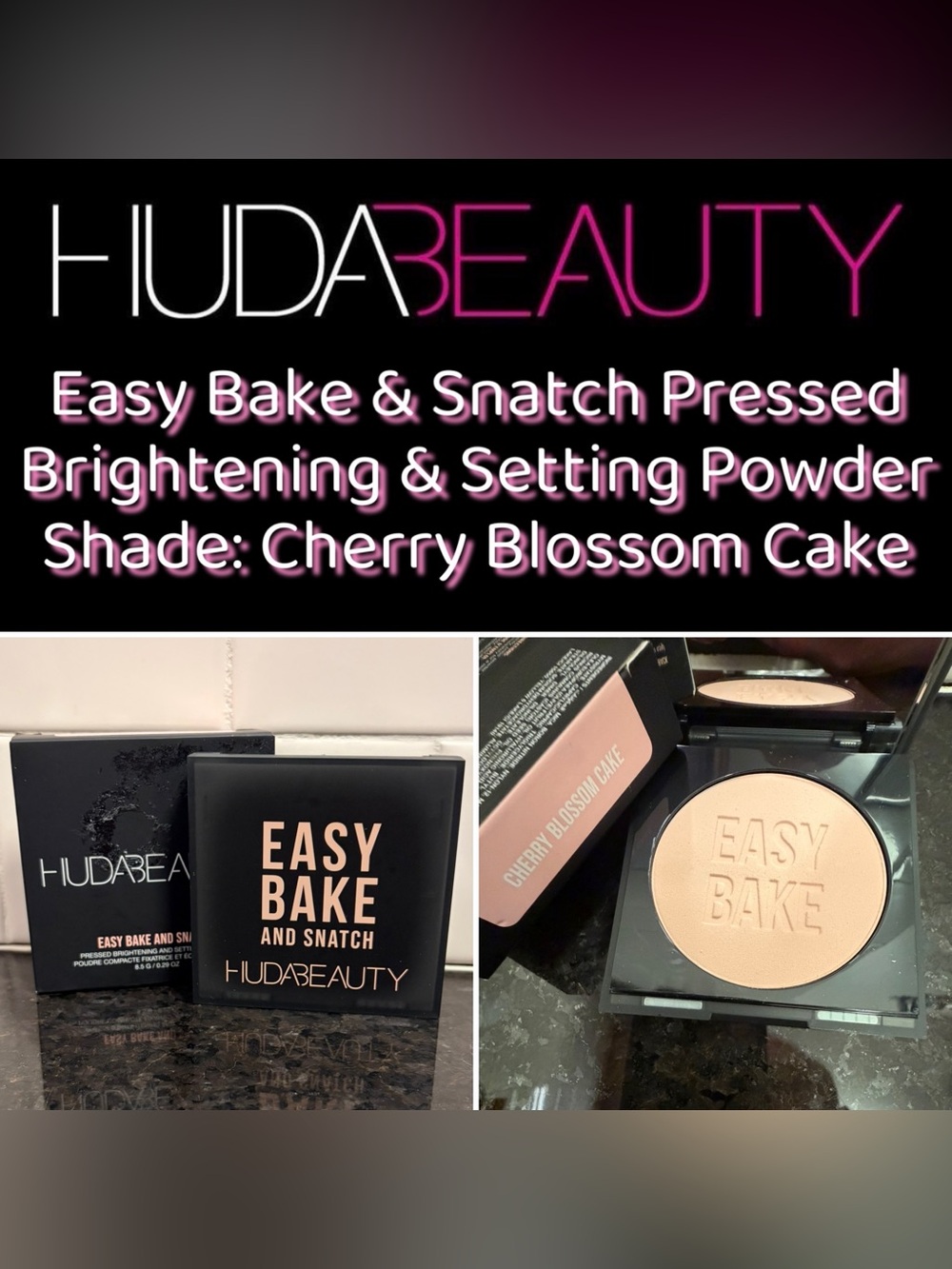 Huda Beauty Easy Bake & Snatch Pressed Setting Powder (Cherry Blossom Cake)